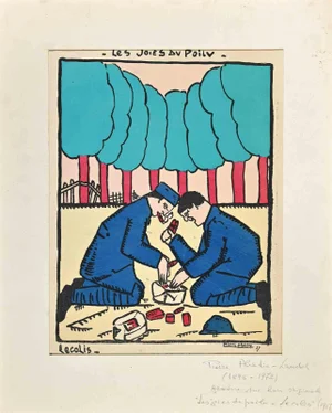 Pierre Abadie-Landel, The Joys of the Hairy, Woodcut Print, 1917