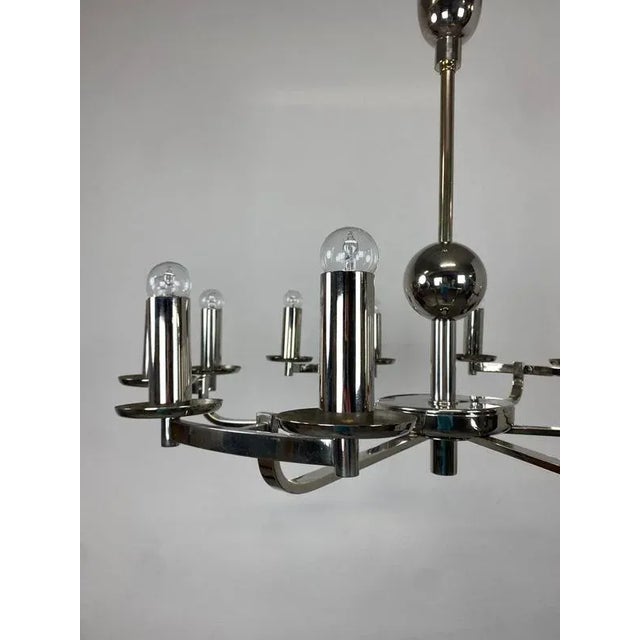 Large Bauhaus Chandelier and Wall Lamps, 1940s, Set of 3 For Sale - Image 9 of 15