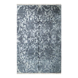 6x9 Emery Abstract Pattern Floral Traditional Hand Knotted Wool Carpet Rug For Sale