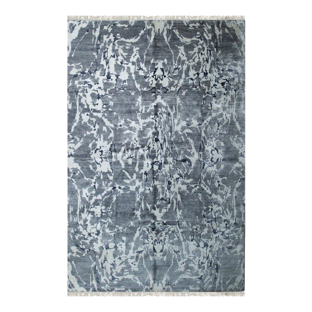 6x9 Emery Abstract Pattern Floral Traditional Hand Knotted Wool Carpet Rug For Sale