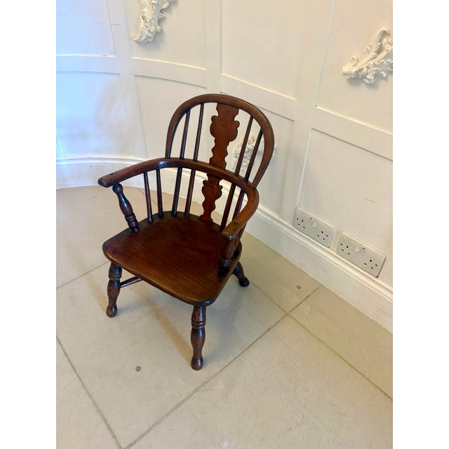 Antique Georgian Elm Children's Windsor Armchair, 1800 For Sale - Image 11 of 13
