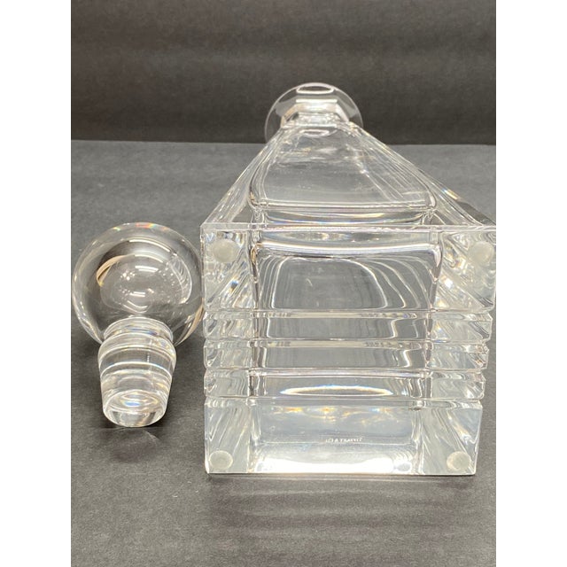 1980s Tiffany & Co. "Frank Lloyd Wright" Crystal Decanter Architectural Glass Design For Sale - Image 12 of 17