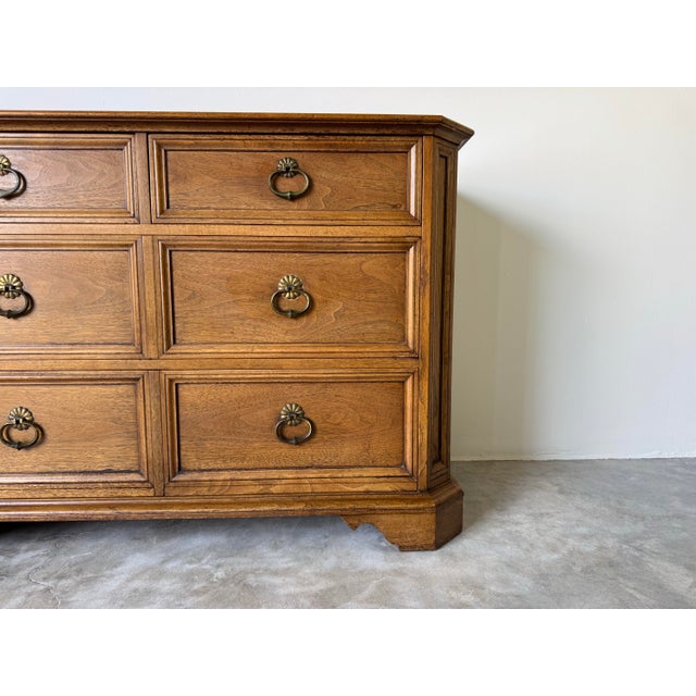 Brown 1980's Vintage Baker Four-Drawer Solid Wood Dresser For Sale - Image 8 of 12