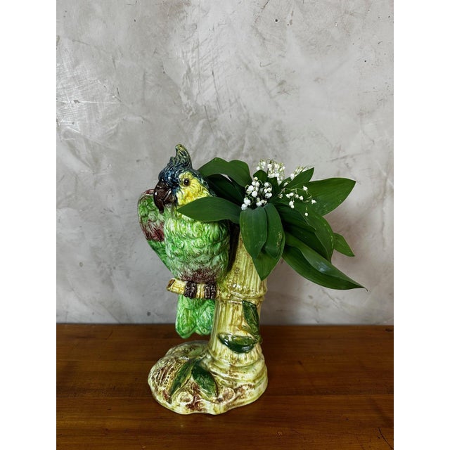 Vintage Ceramic Parrot Vase, 1920s For Sale - Image 14 of 17