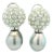 18k White Gold Diamond & Grey South Sea Pearl Drop Earrings, A Pair For Sale