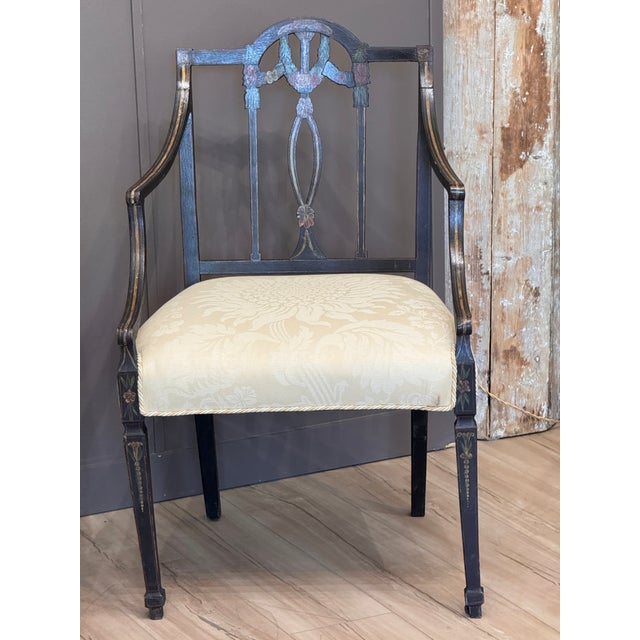 Pair of Early 19th Century English Paint-Decorated Armchairs For Sale - Image 4 of 7