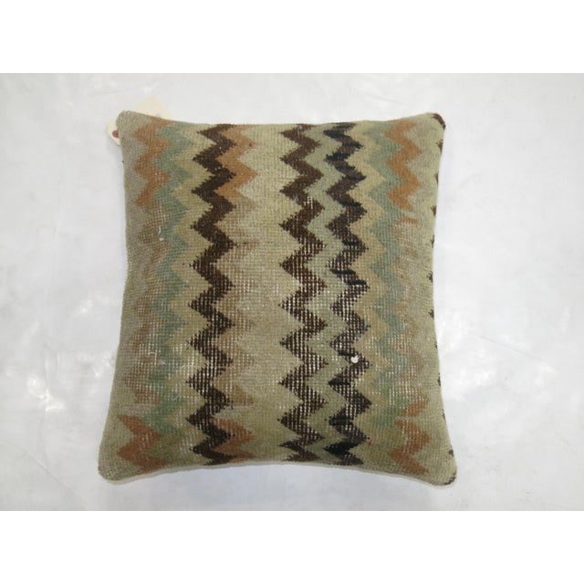 Turkish Chevron Rug Pillow For Sale - Image 4 of 5