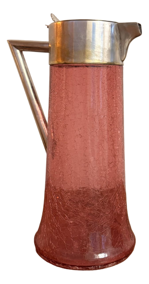 Large Antique Edwardian Cranberry Glass Water Jug, 1900s