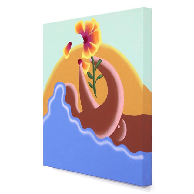 Sunset - Surrealist Colorful Figurative Painting Original Artwork by Amy Tai For Sale In Los Angeles - Image 6 of 9