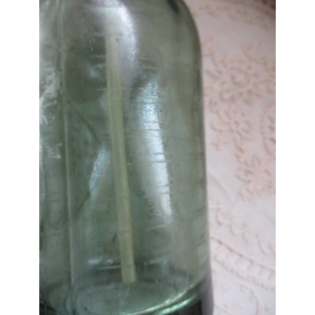 Vintage 1930’s Green Argentina Handmade Glass & Metal Soda/Seltzer Bottle For Sale - Image 17 of 18