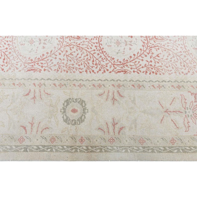 "Peachani" Traditional Modern Oushak Floral Cream Carpet by Doris Leslie Blau For Sale In New York - Image 6 of 8