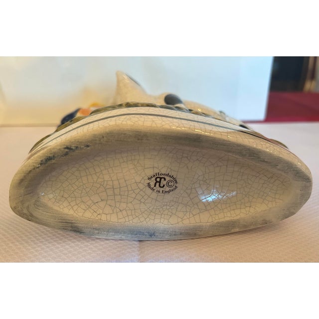 Victorian Antique Staffordshire Flatback Figurine Depicting Boy With a Cow For Sale - Image 3 of 3