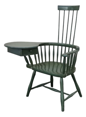 1960s Vintage Windsor Writing Chair by Barnard & Simonds Co. In Green