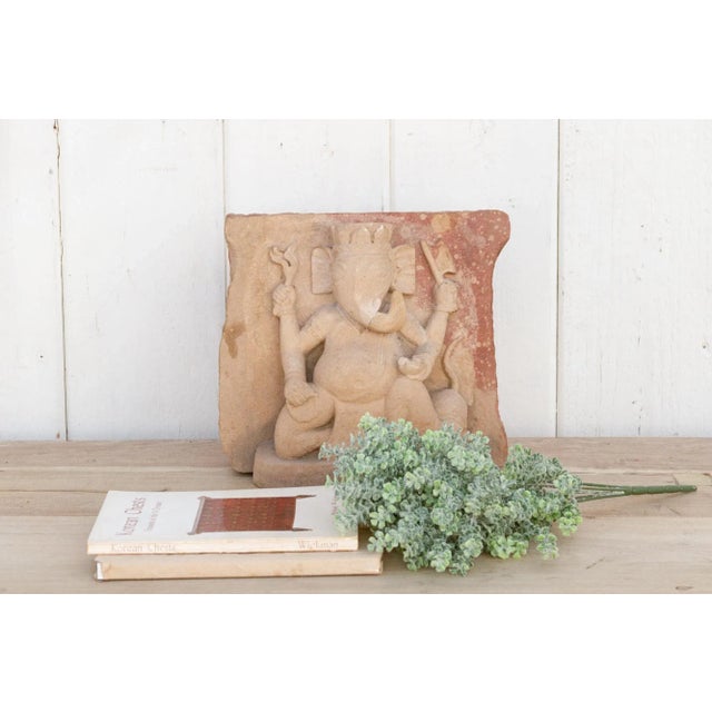 An enchanting vintage Ganesha wall carving, a relic of profound significance from Northwest India. Originally gracing the...