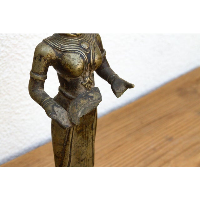 19th Century Tall Indian Lost-Wax Pavai Temple Icon For Sale - Image 5 of 12