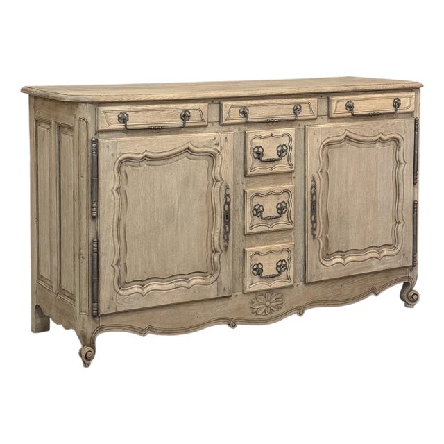 19th Century Country French Stripped Buffet With Original Hardware For Sale