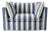 Sophie Conran Coco Loveseat - Sea Holly Blue Stripes with Knife Edge Cushion For Sale