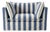 Sophie Conran Coco Loveseat - Sea Holly Blue Wide Stripes with Knife Edge Cushion For Sale