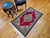 Vintage Persian Qum Area Rug, Hand-Knotted Wool, Geometric Medallion Pattern, 3x5, Red & Navy For Sale - Image 10 of 18