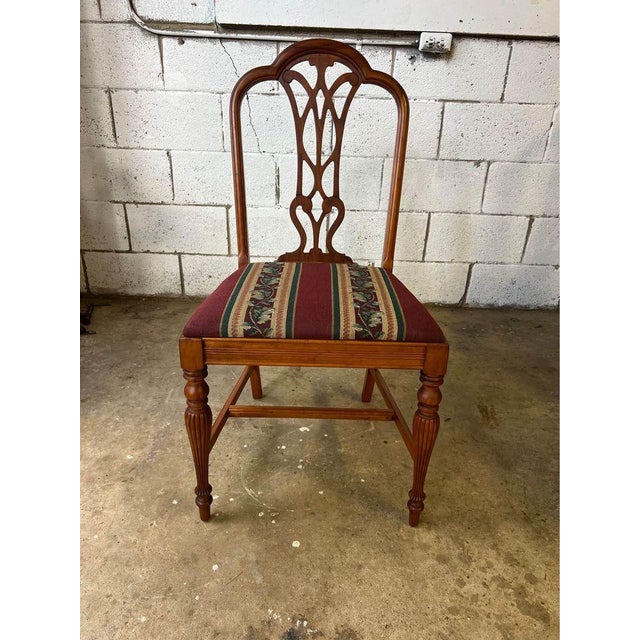 Vintage 1930s Regency Style Reeded Leg Dining Chairs - Set of 6 For Sale - Image 14 of 18