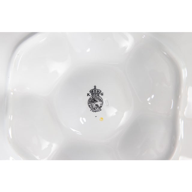 Ceramic Antique French Luneville Floral Porcelain Oyster Plate For Sale - Image 7 of 8