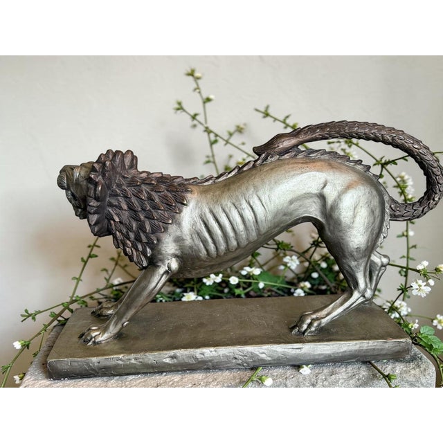 Austin Productions 1980s Austin Productions Etruscan Lion Sculpture-Large-Regency-Statue-Neoclassical For Sale - Image 4 of 11