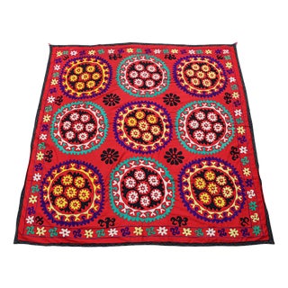 Vintage Hand Embroidered Suzani Wall Hanging, 1920s For Sale