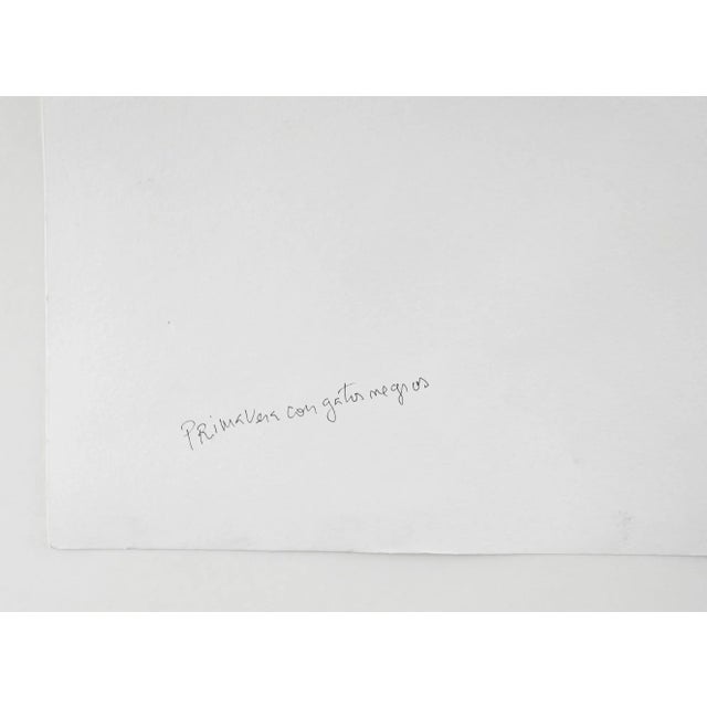 Vintage Abstract Black Cats by Benicio Nunez Painting For Sale In Seattle - Image 6 of 7