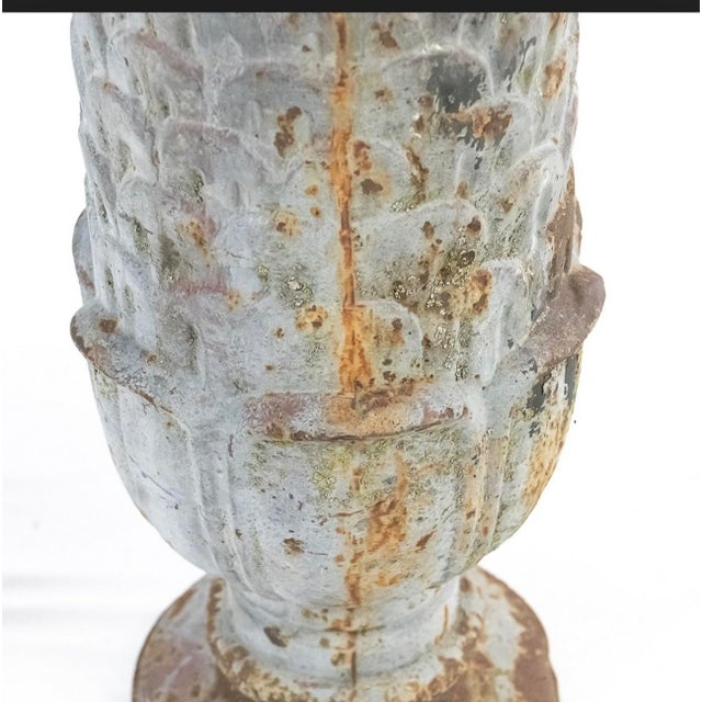 Victorian Pair of Antique Cast Iron Finials For Sale - Image 3 of 9