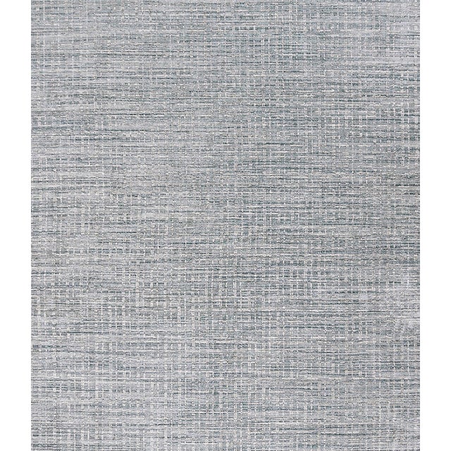 Simplicity Comfort Blue Beige Hand Loomed Rug 12ft 1in X 14ft 11in For Sale In New York - Image 6 of 8