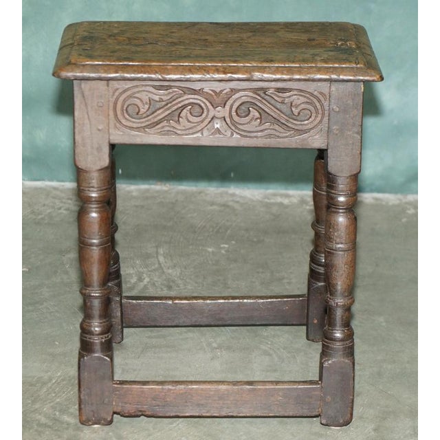 Charles II Carved Oak S-Scroll Stool, 1660s For Sale - Image 14 of 18