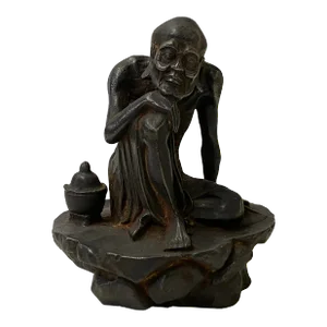 Vintage Iron Metal Finish Rustic Lohon Monk Arhat Figure