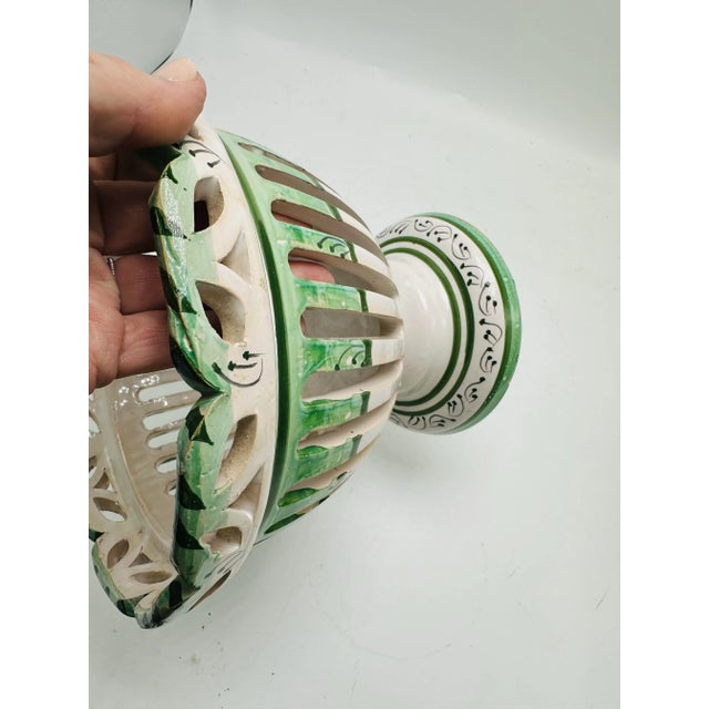 Ceramic Palm Beach Style Ceramic Reticulated Bowl For Sale - Image 7 of 9