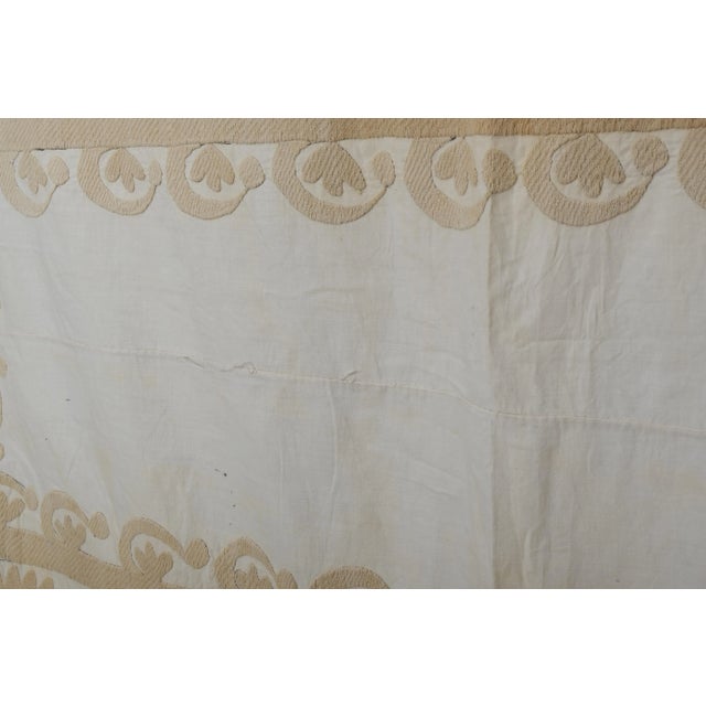 Textile Vintage Pale Color Suzani From Samarkand, Uzbekistan Wall Hanging Decor 5'1'' X 7'7'' For Sale - Image 7 of 13