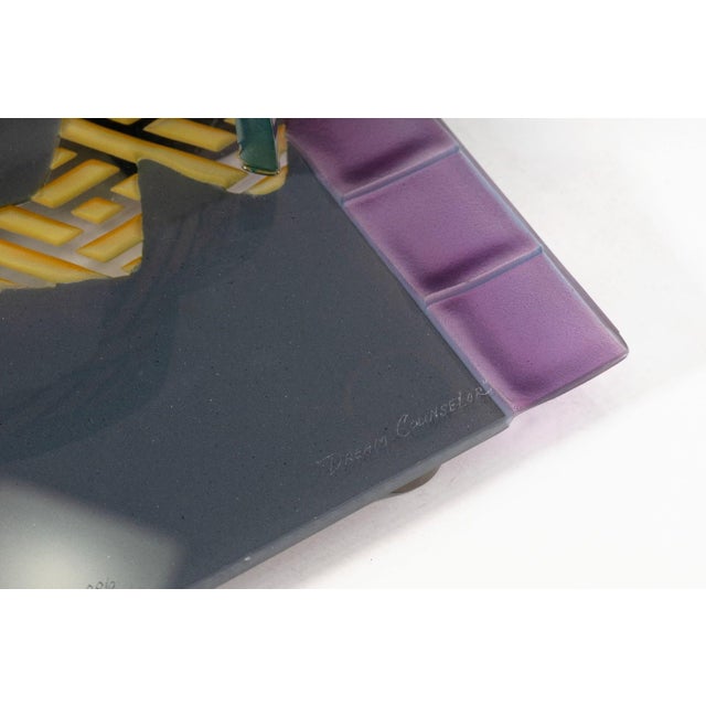 Concetta Mason Dream Counselor Signed 1986 Postmodern Art Glass Wall Sculpture For Sale In Detroit - Image 6 of 9