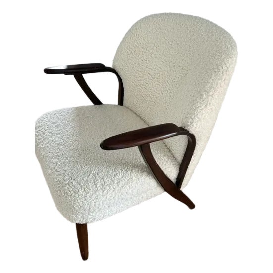 1970s Mid-Century Boucle Arm Chair - Vintage and Reupholstered For Sale