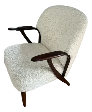 1970s Mid-Century Boucle Arm Chair - Vintage and Reupholstered