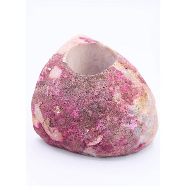 Vintage Boho Chic Fuchsia Pink Geode Pen Holder For Sale - Image 4 of 13