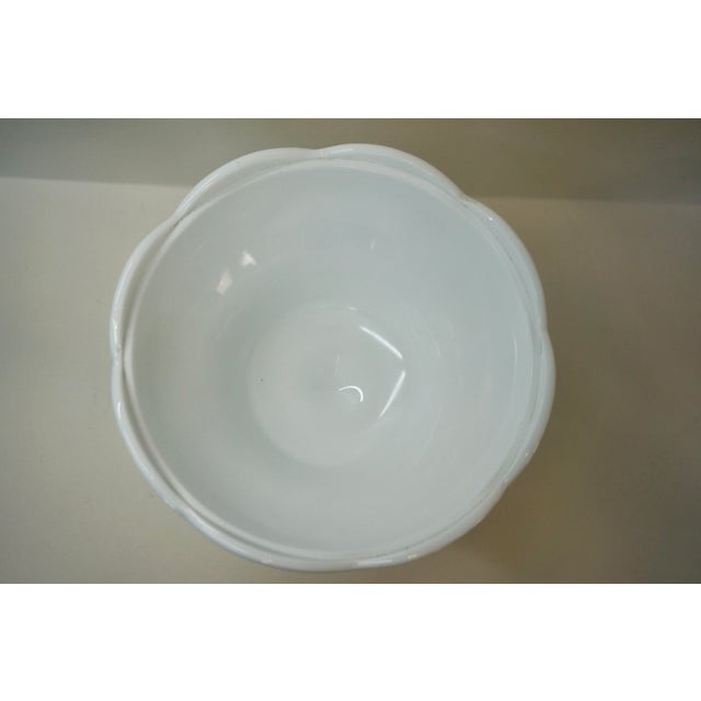 Mid-Century Modern Vintage Westmoreland Milk Glass "Paneled Grape" Large Footed Compote For Sale - Image 3 of 7