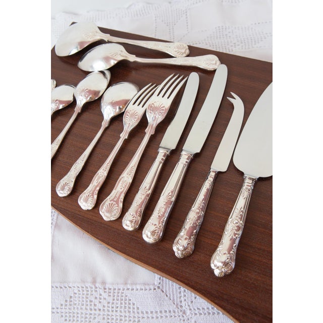Wood English Cutlery Set for 6 from Smith Seymour LTD Sheffield, 1960s, Set of 52 For Sale - Image 7 of 13