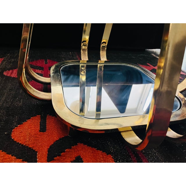 Vintage Brass and Glass Side Tables Hollywood Regency Glam Era, Pair For Sale - Image 13 of 14