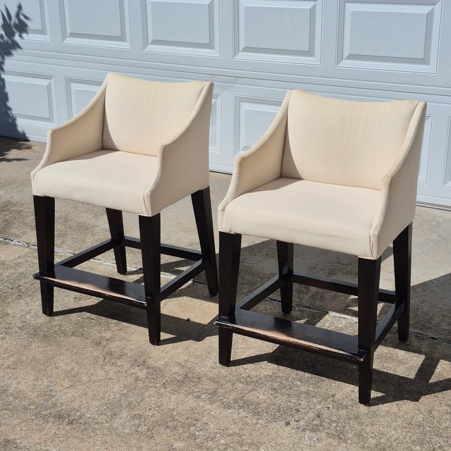 Sitting on these Lee Industries counter height stools is like sitting in an adult high chair in the very best way...