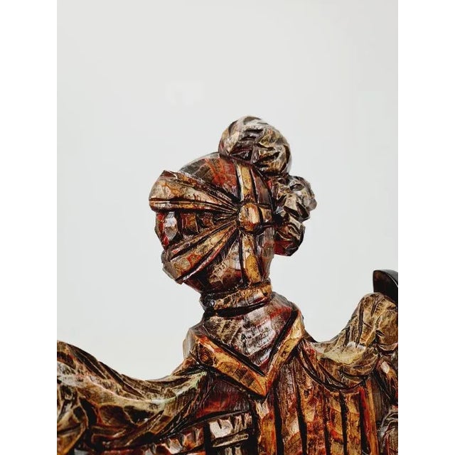 Antique Spanish Hand-Carved Wood Rocking Armchair, 1900s For Sale - Image 10 of 18