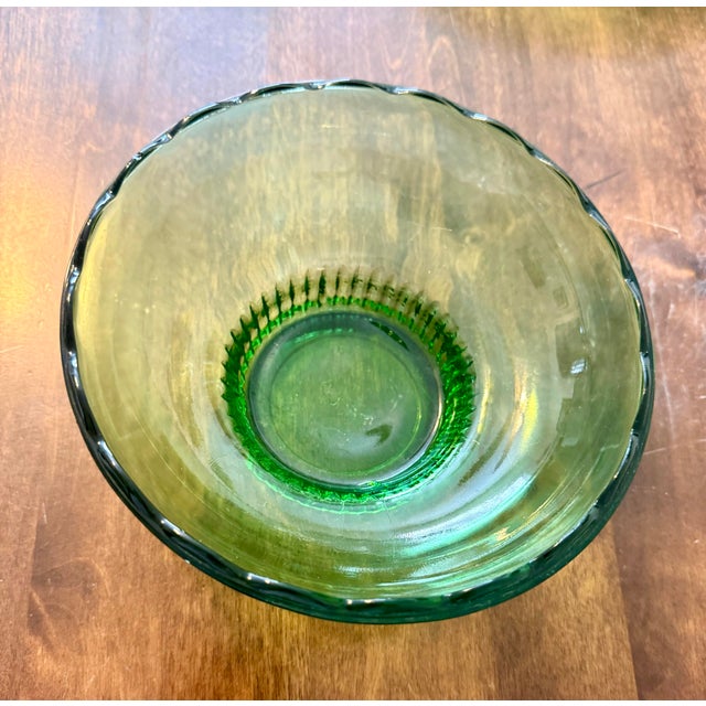 E. O. Brody Emerald Green Scalloped Rim Bowl For Sale - Image 10 of 12