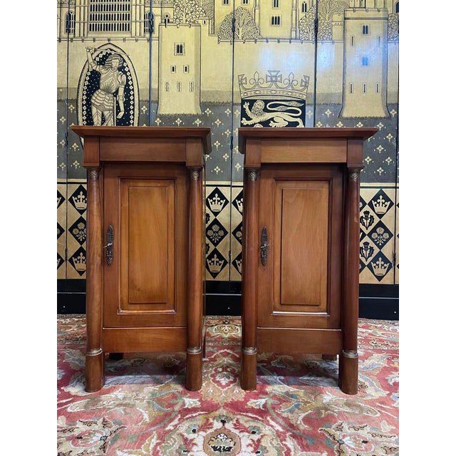 Wood Empire Style Bedside Tables, Set of 2 For Sale - Image 7 of 7