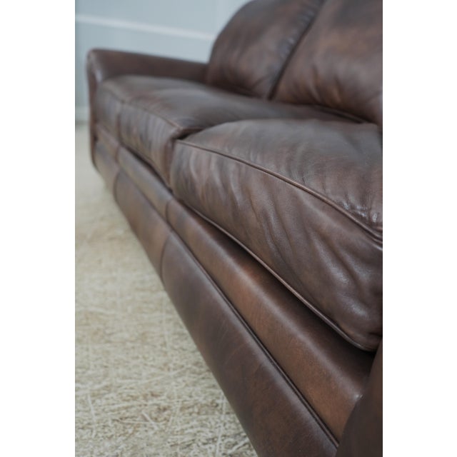 Hancock & Moore Quality Brown Leather 3 Seat Sofa For Sale - Image 9 of 12