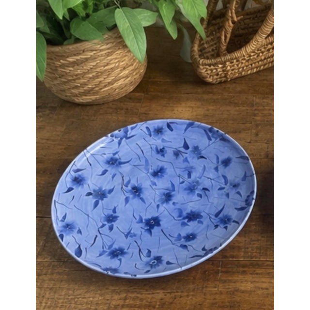2000 - 2009 Hand-Painted Moroccan Safi Ceramic Charger Platter by M. Reda Dbila For Sale - Image 5 of 10