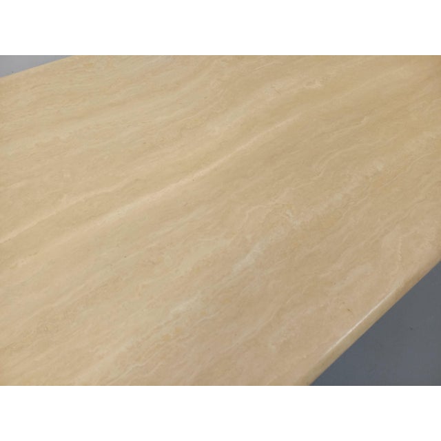 Vintage Rectangular Travertine Coffee Table with Magazine Rack, 1980s For Sale - Image 12 of 18