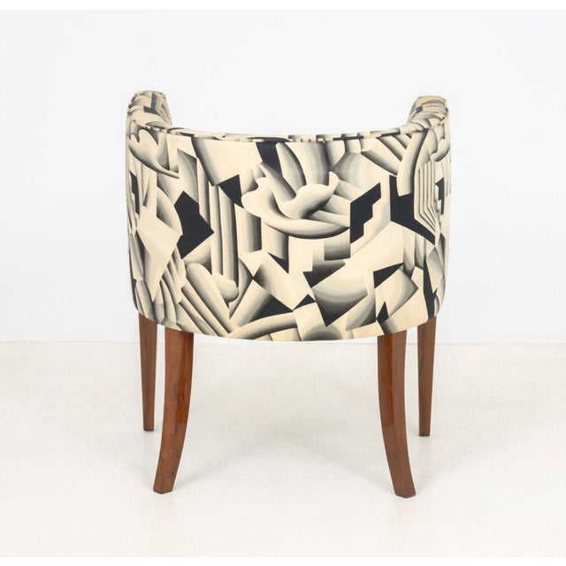 Off-white Modern Silk Upholstered Club Chair For Sale - Image 8 of 8