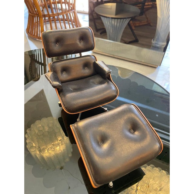 Vintage Miniature Lounge Chair and Ottoman Models by Charles and Ray Eames, 1956, Set of 2 For Sale - Image 3 of 13